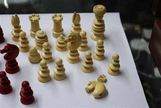 A 19th century ivory chess set